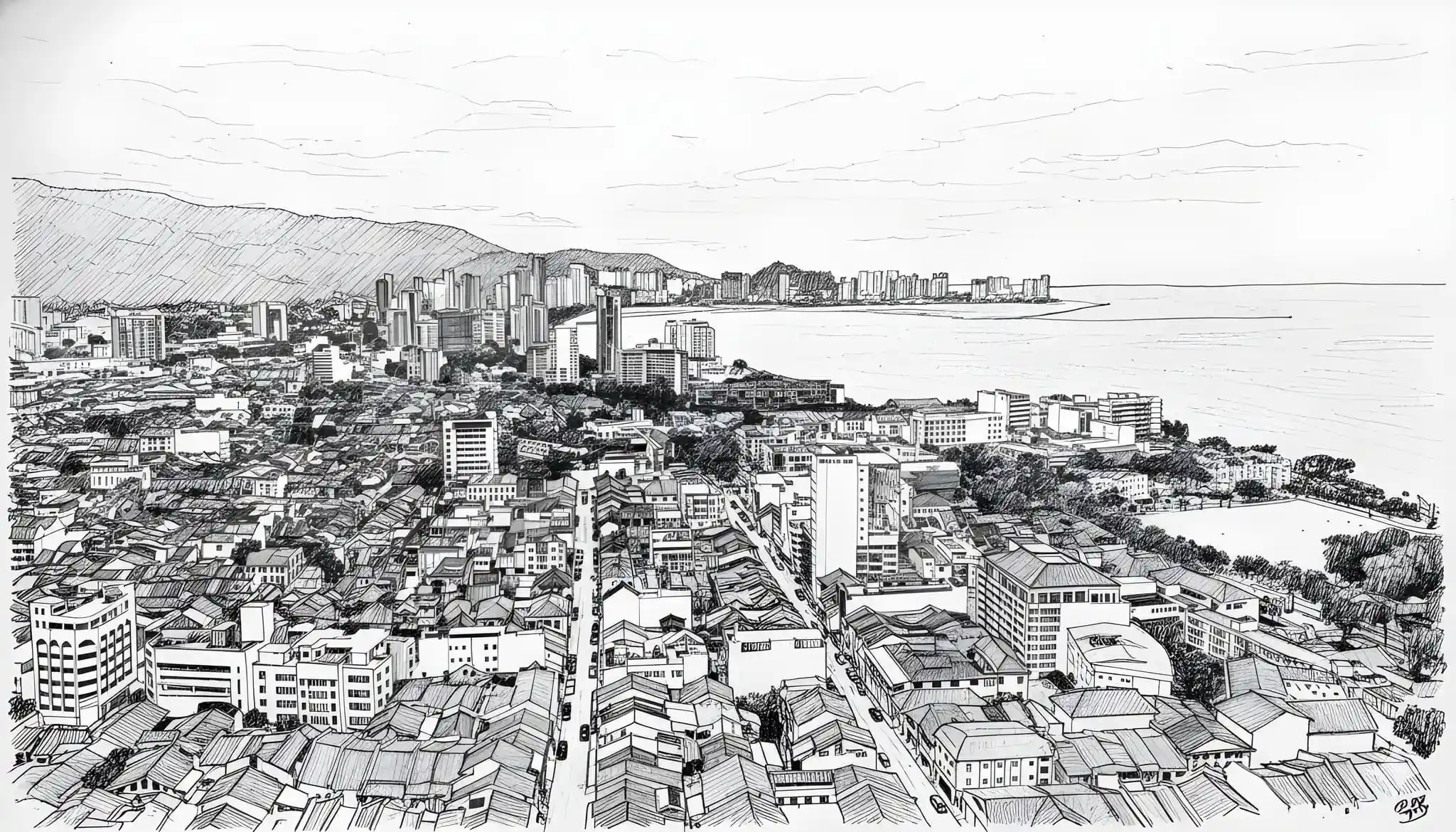 Aerial view of Gurney, Penang