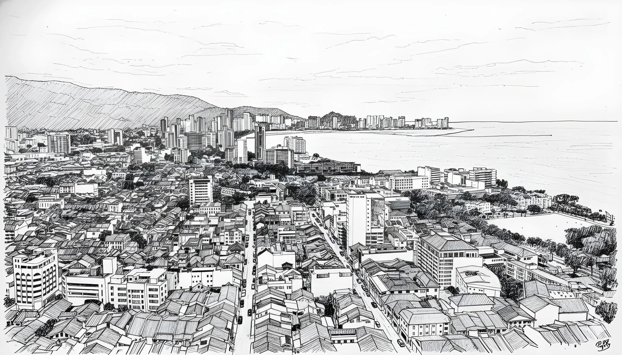 Aerial view of Gurney, Penang